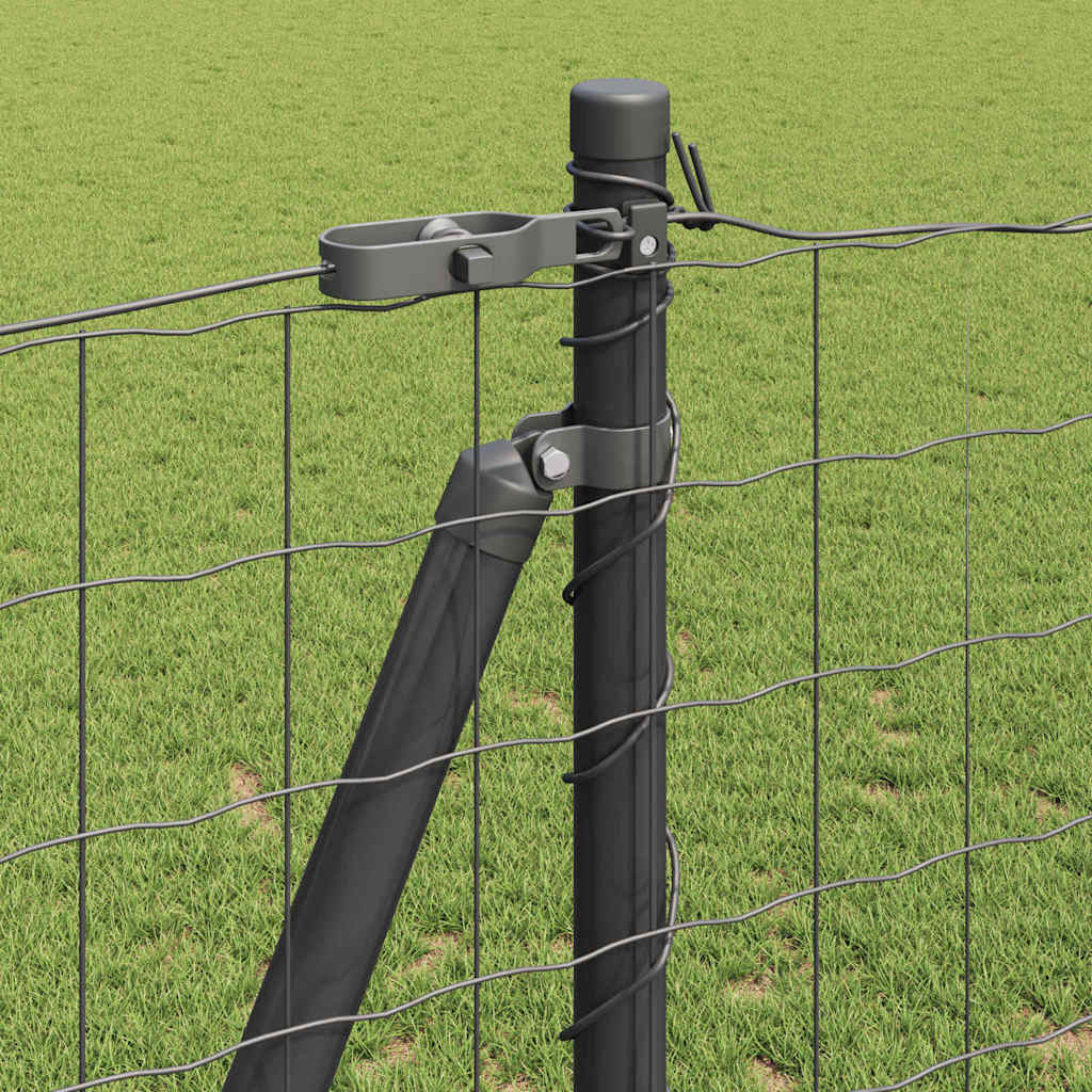Fence with Posts Grey 1.2 x 10 m Steel