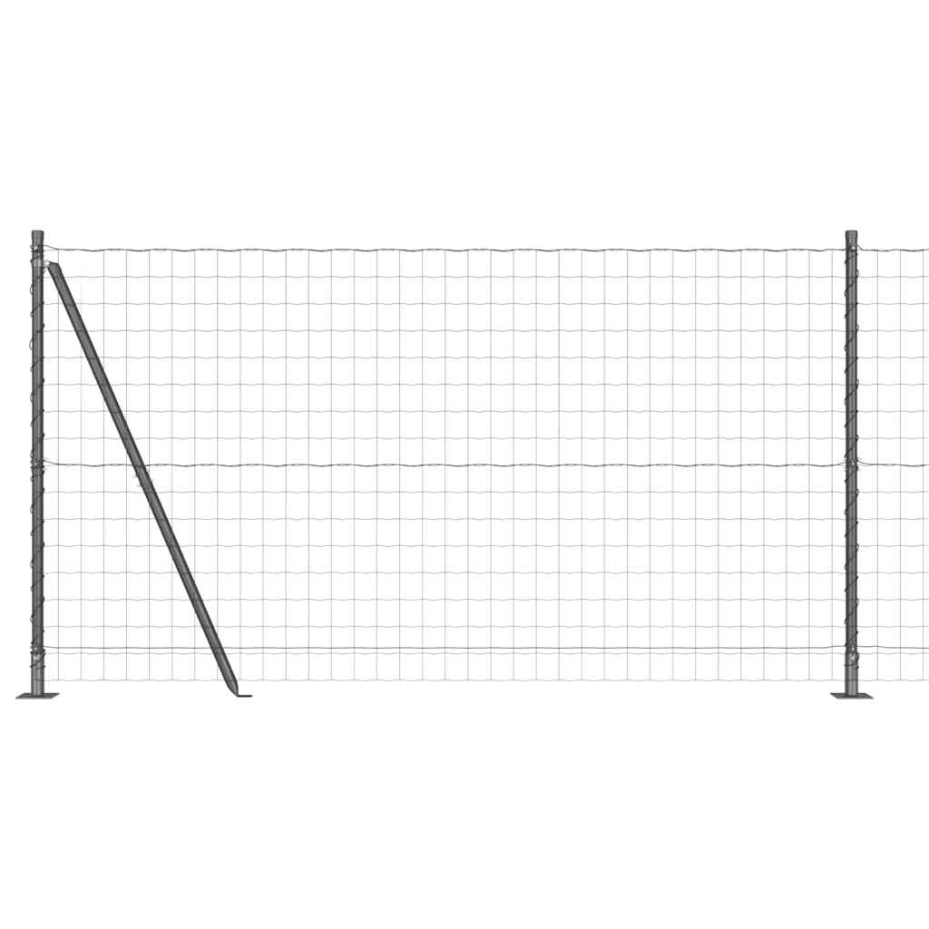 Fence with Posts Grey 1.2 x 10 m Steel