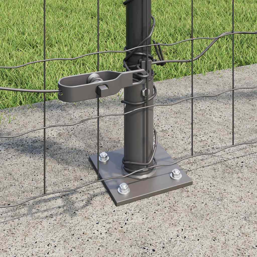 Fence with Posts Grey 1.5 x 10 m Steel