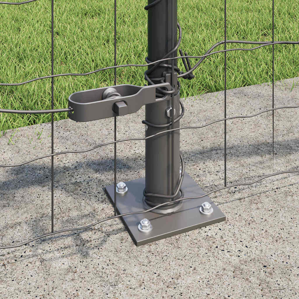 Fence with Posts Grey 0.4 x 25 m Steel