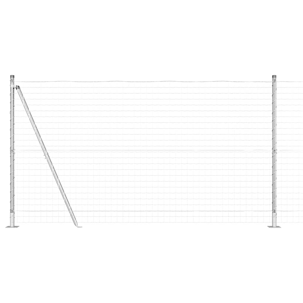 Fence with Posts Silver 1.2 x 10 m Steel