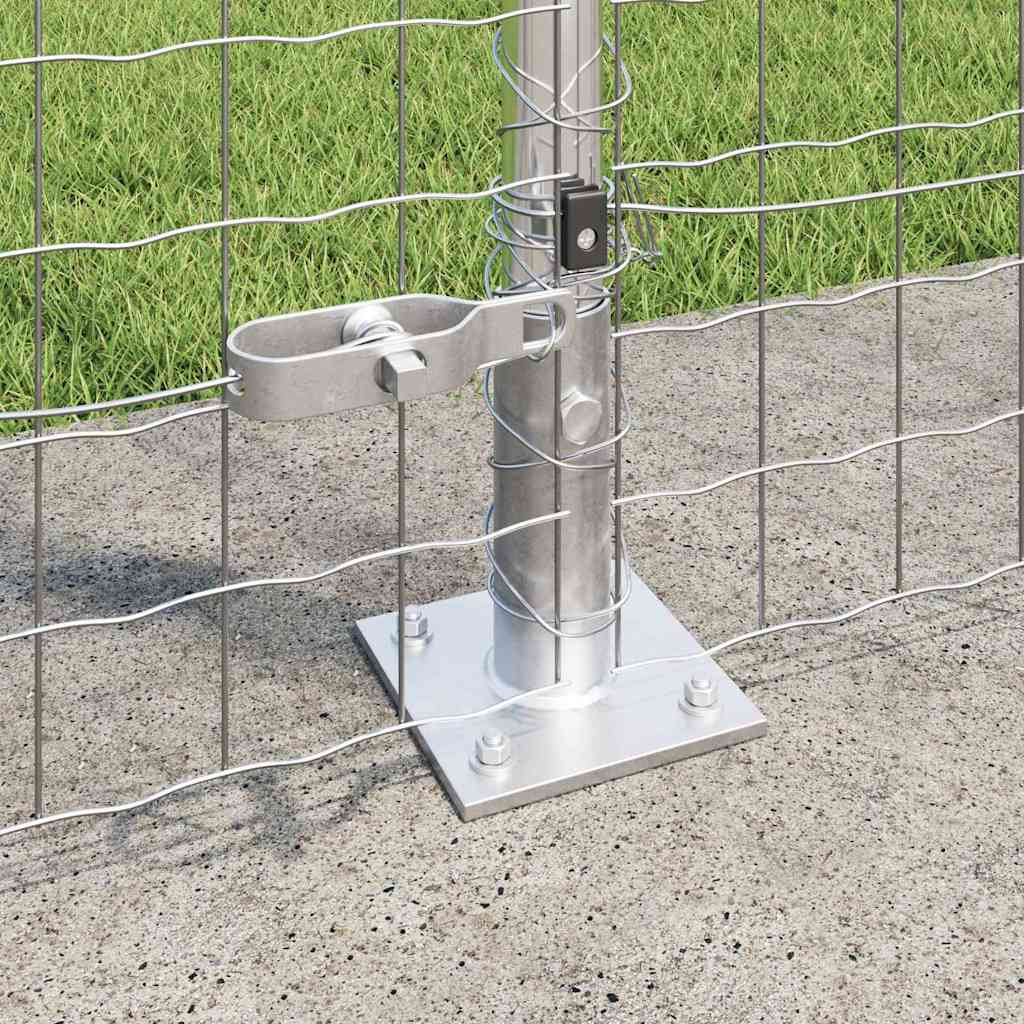 Fence with Posts Silver 1.4 x 10 m Steel