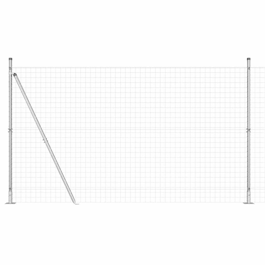 Fence with Posts Silver 1.4 x 10 m Steel