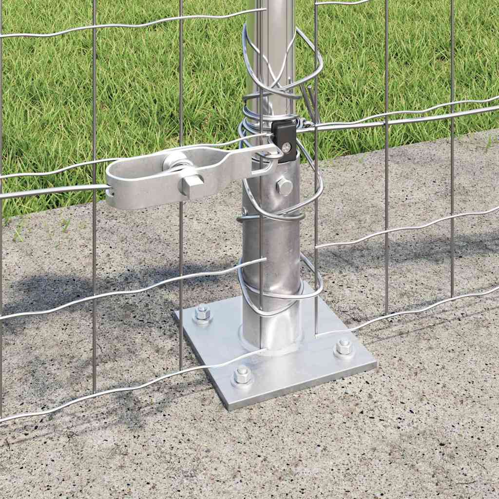 Fence with Posts Silver 0.6 x 10 m Steel