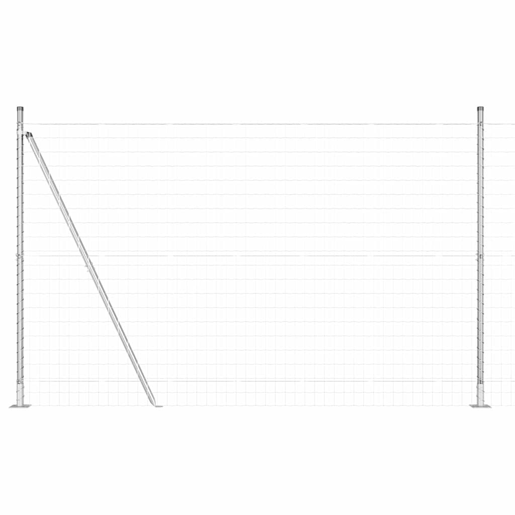 Fence with Posts Silver 1.4 x 10 m Steel