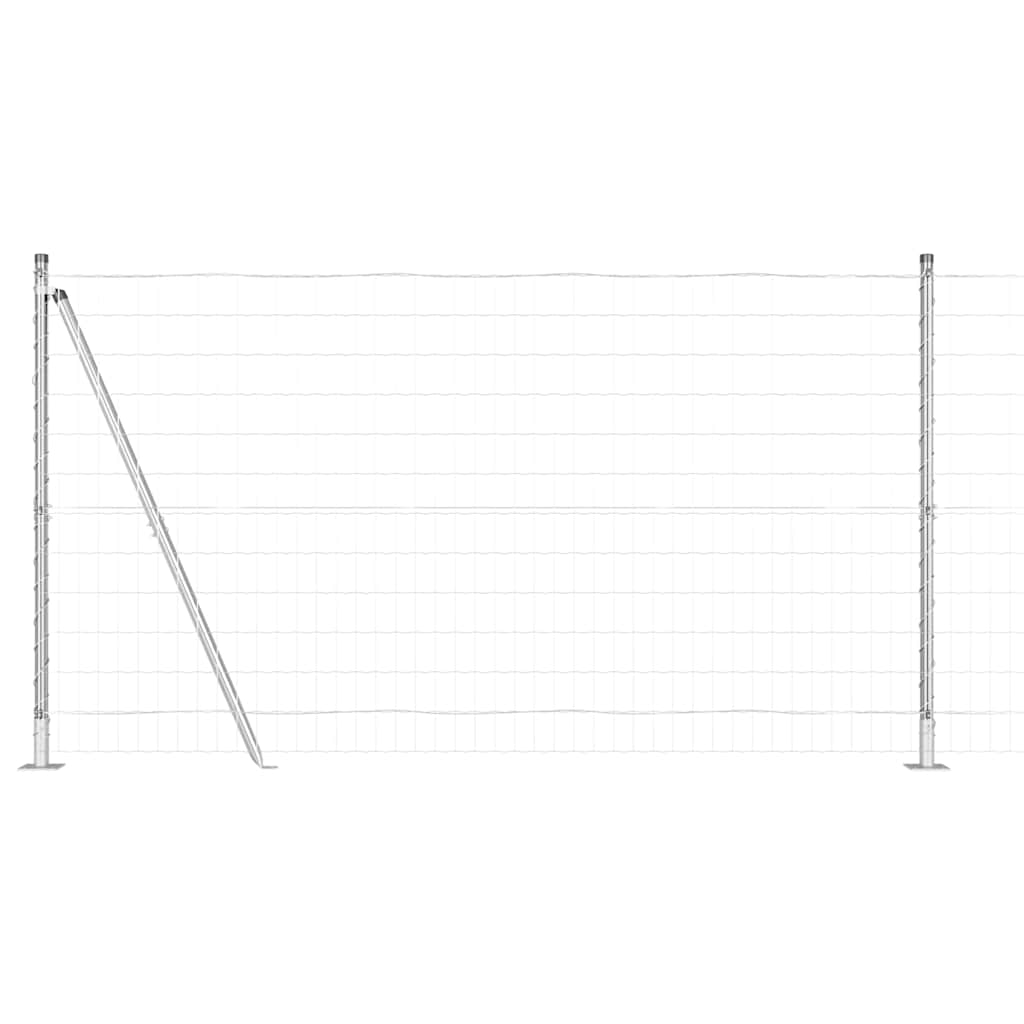 Fence with Posts Silver 1.2 x 10 m Steel