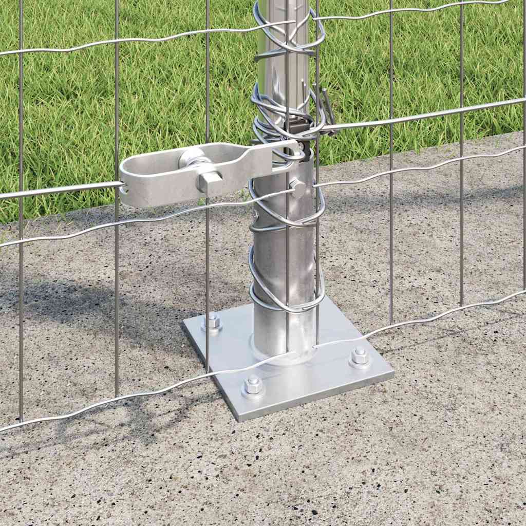 Fence with Posts Silver 1.6 x 10 m Steel