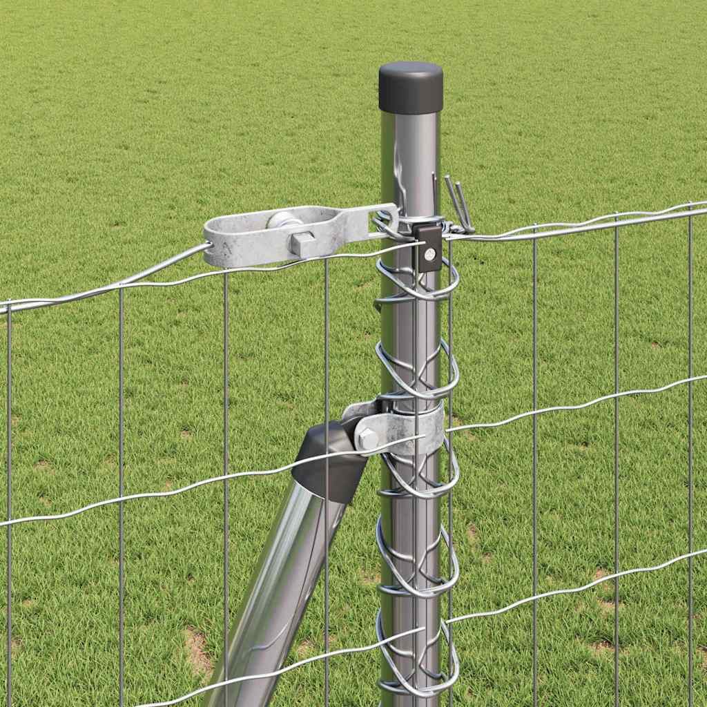 Fence with Posts Silver 1.6 x 10 m Steel