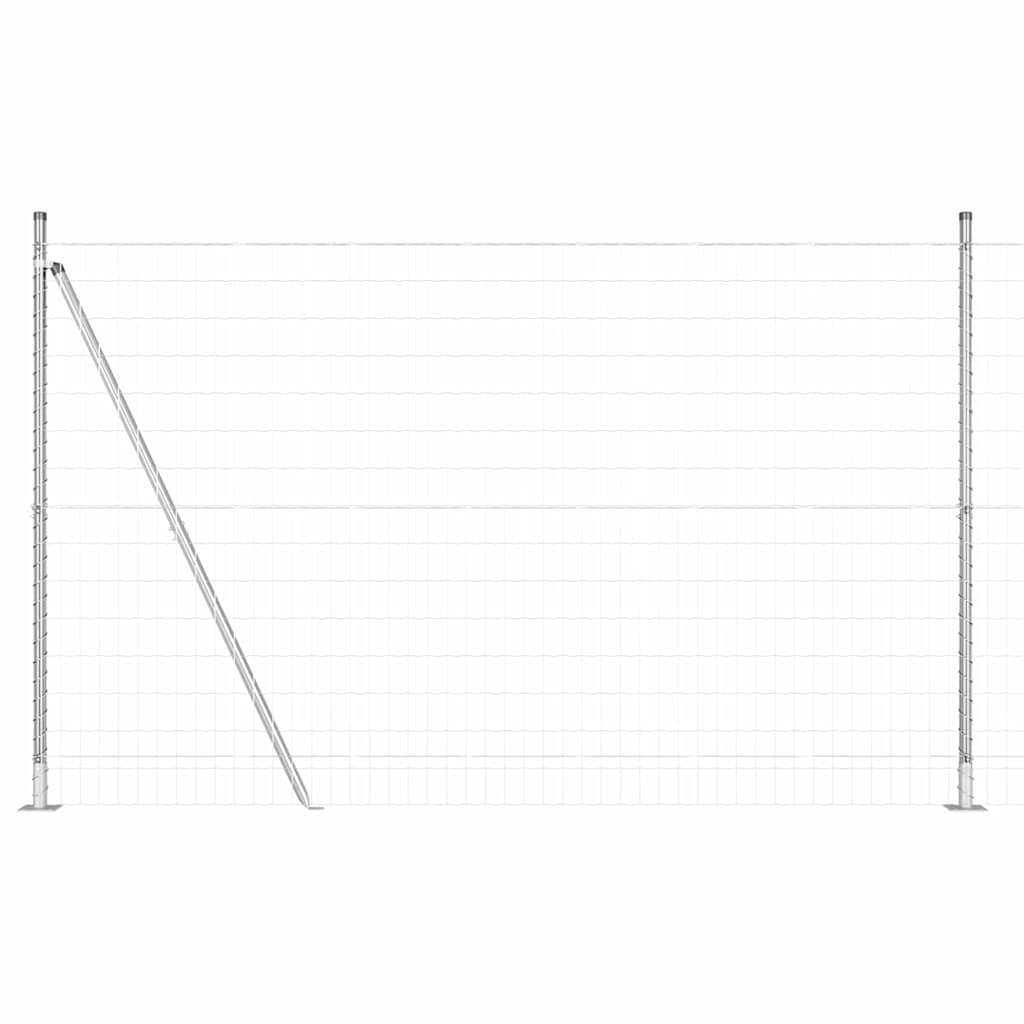 Fence with Posts Silver 1.6 x 10 m Steel