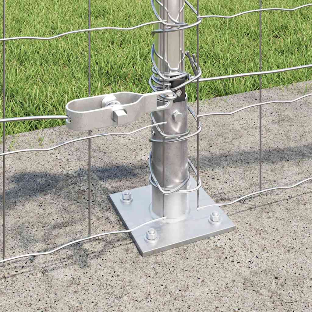 Fence with Posts Silver 0.4 x 10 m Steel