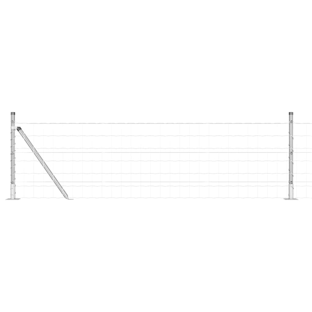 Fence with Posts Silver 0.4 x 10 m Steel