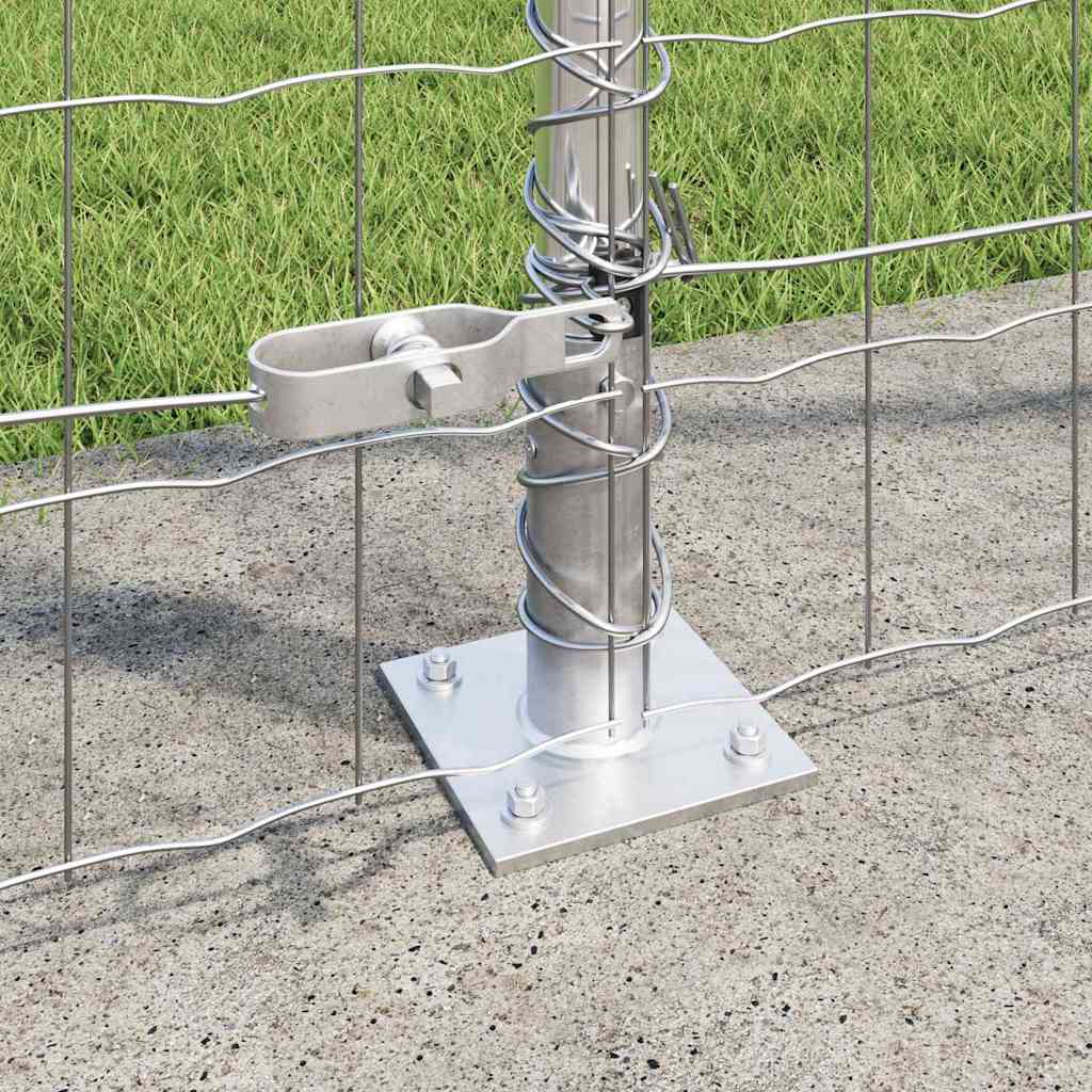 Fence with Posts Silver 1.5 x 10 m Steel