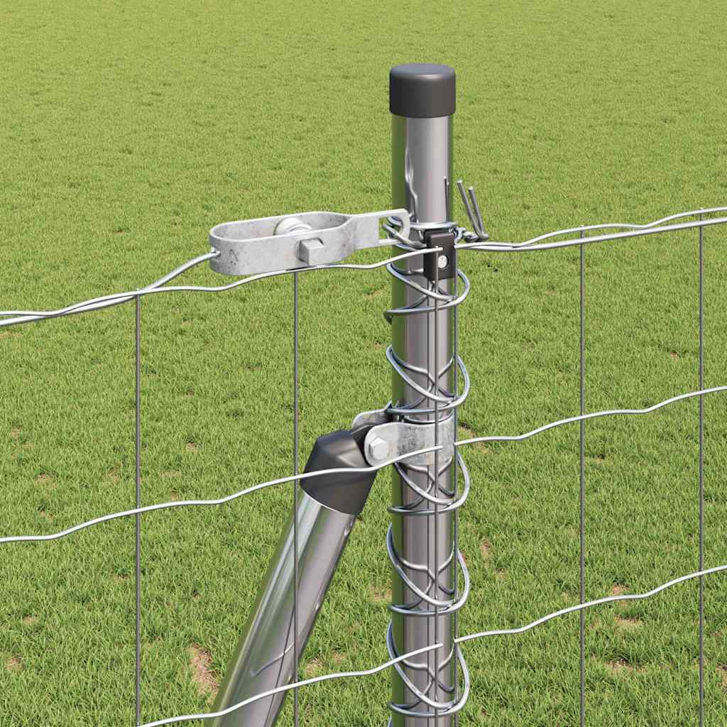 Fence with Posts Silver 1.5 x 10 m Steel