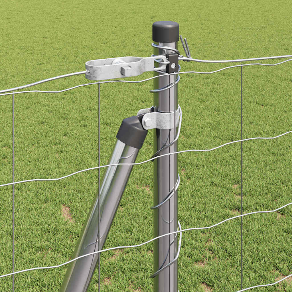 Fence with Posts Silver 1.2 x 10 m Steel