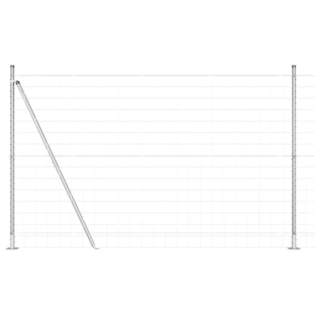 Fence with Posts Silver 1.4 x 10 m Steel