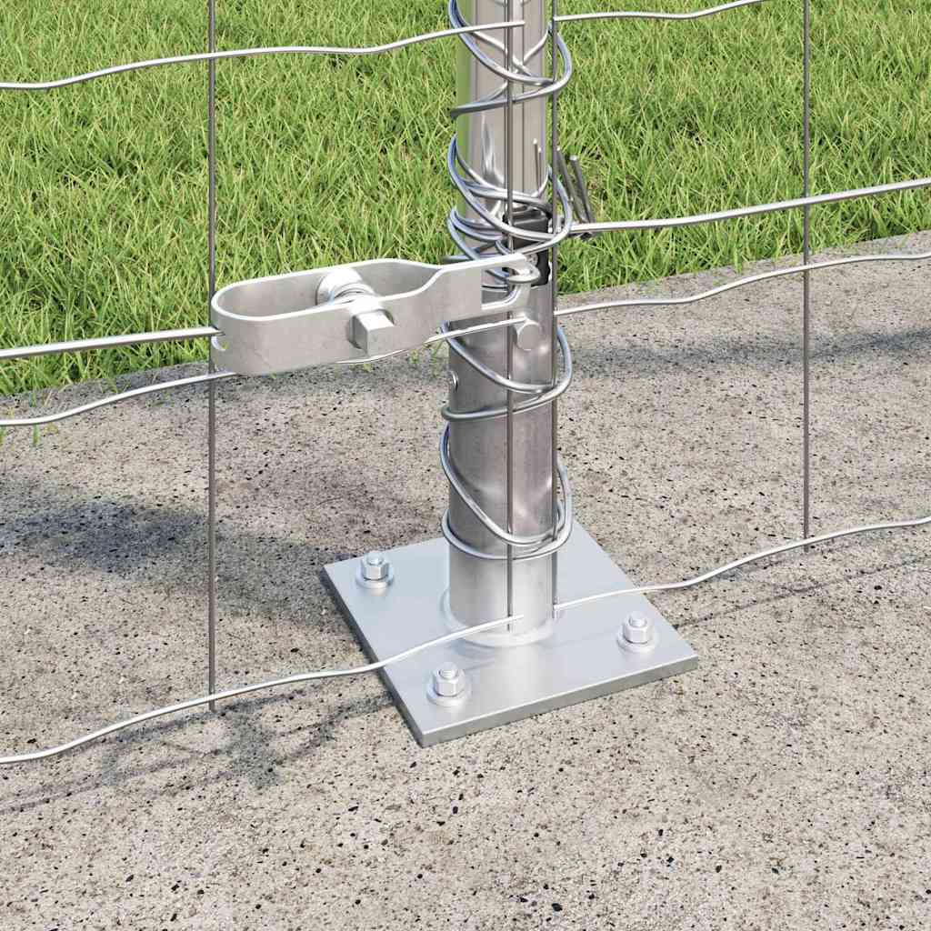 Fence with Posts Silver 1.5 x 10 m Steel