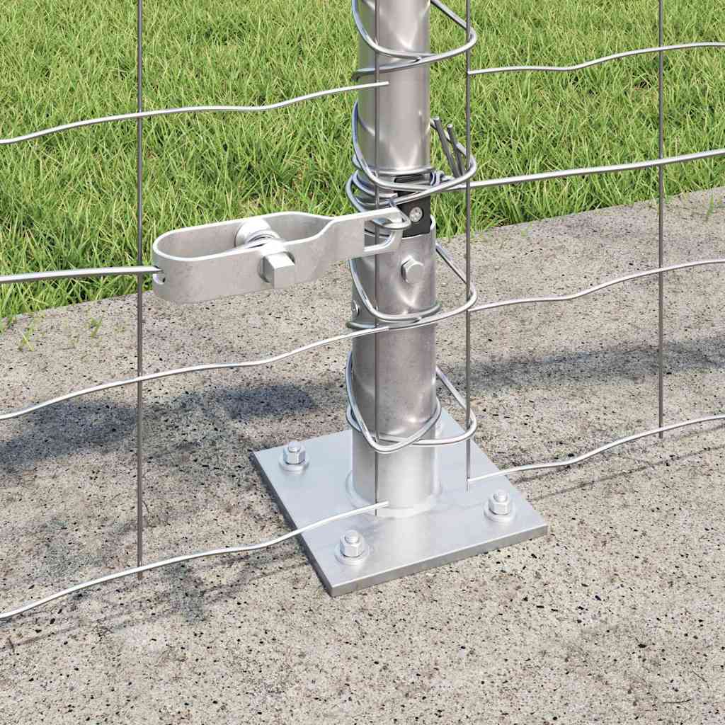 Fence with Posts Silver 0.4 x 50 m Steel