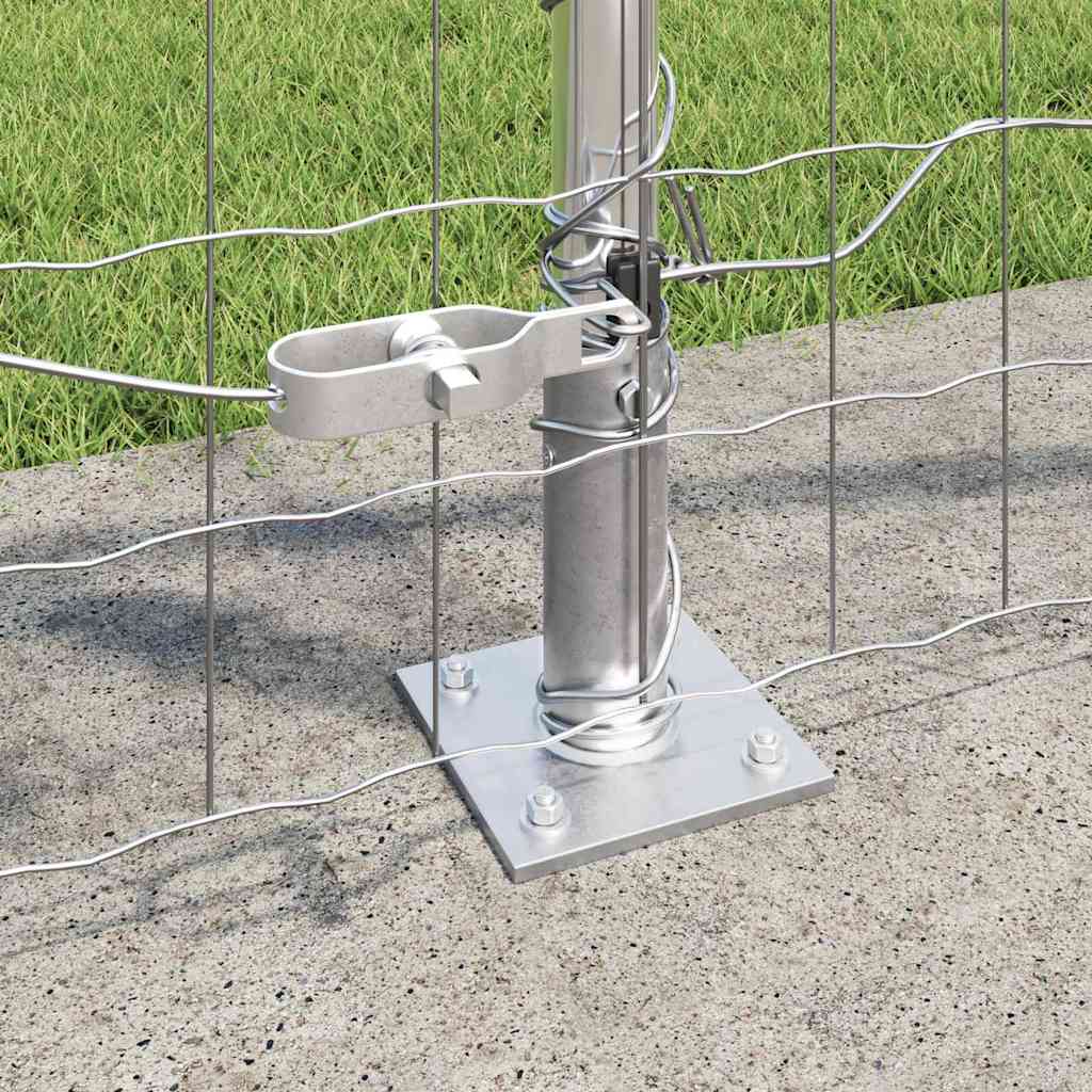 Fence with Posts Silver 1 x 10 m Steel