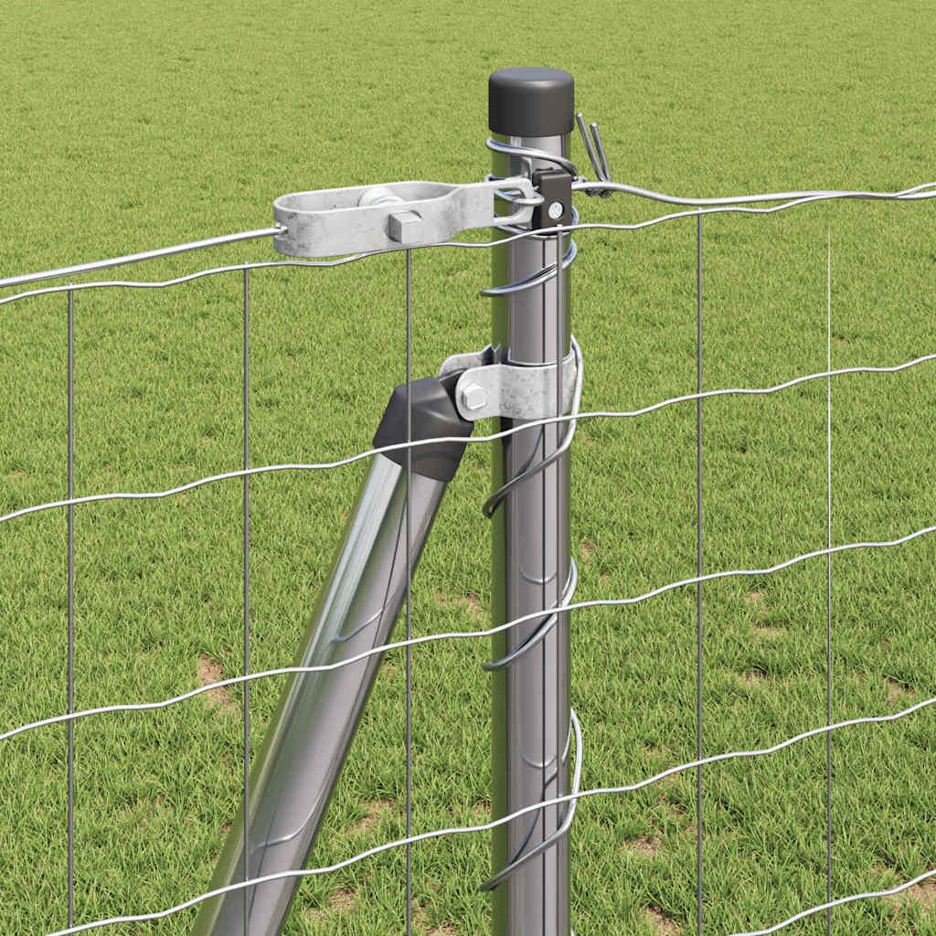 Fence with Posts Silver 1.2 x 10 m Steel