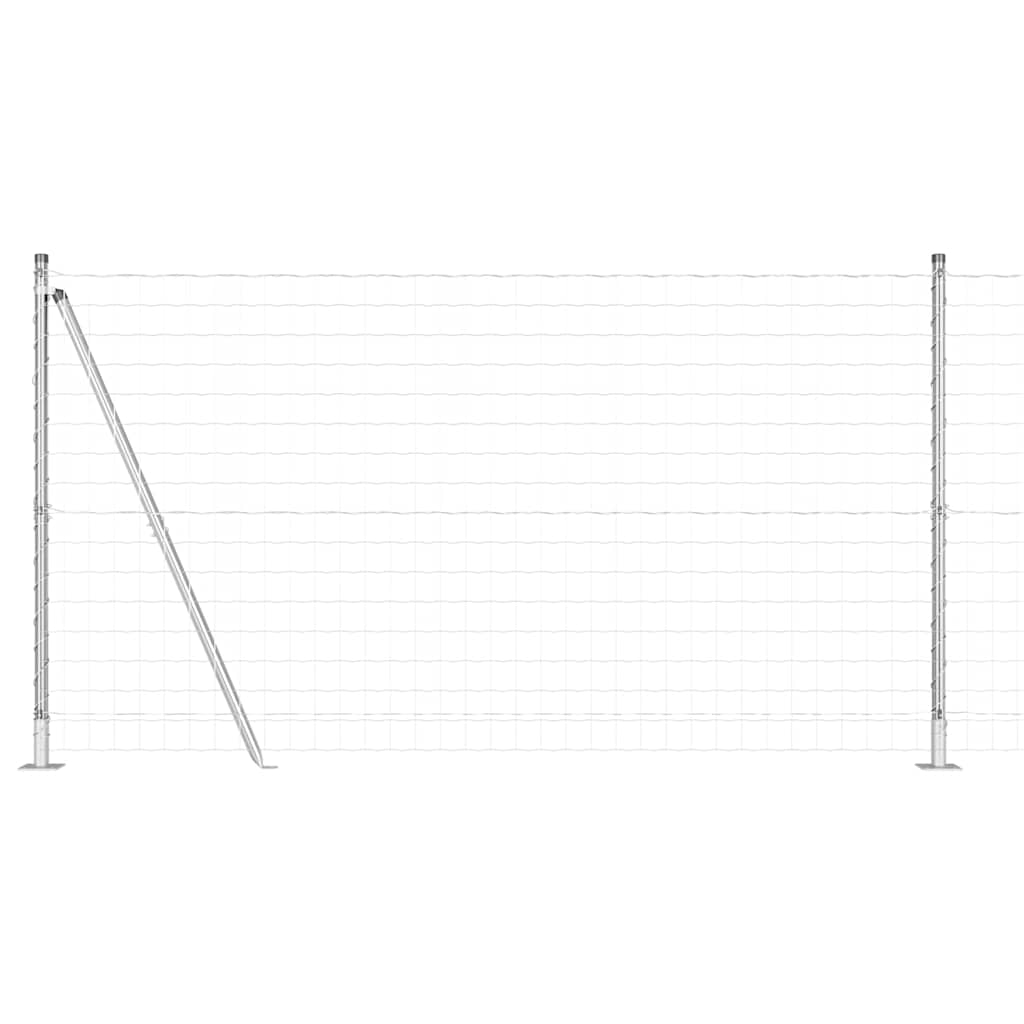Fence with Posts Silver 1.2 x 10 m Steel