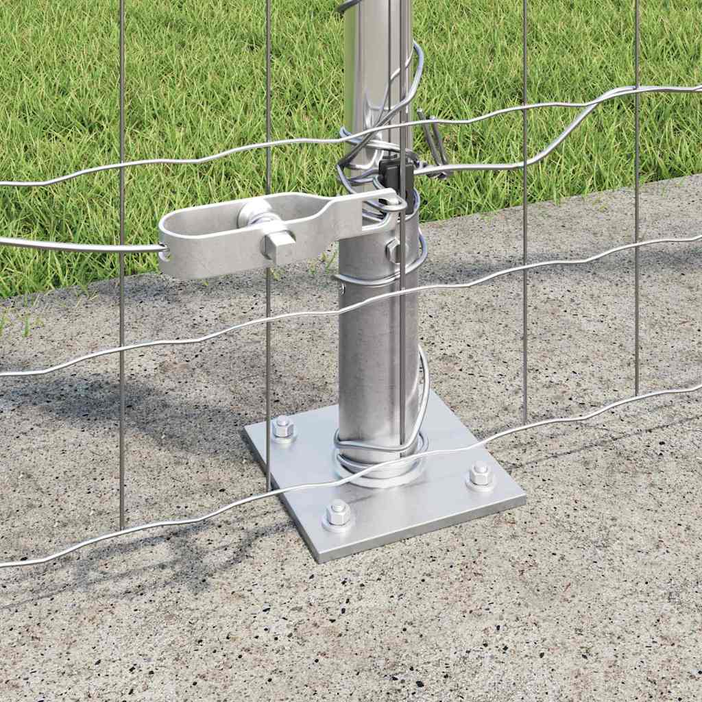 Fence with Posts Silver 1.4 x 10 m Steel