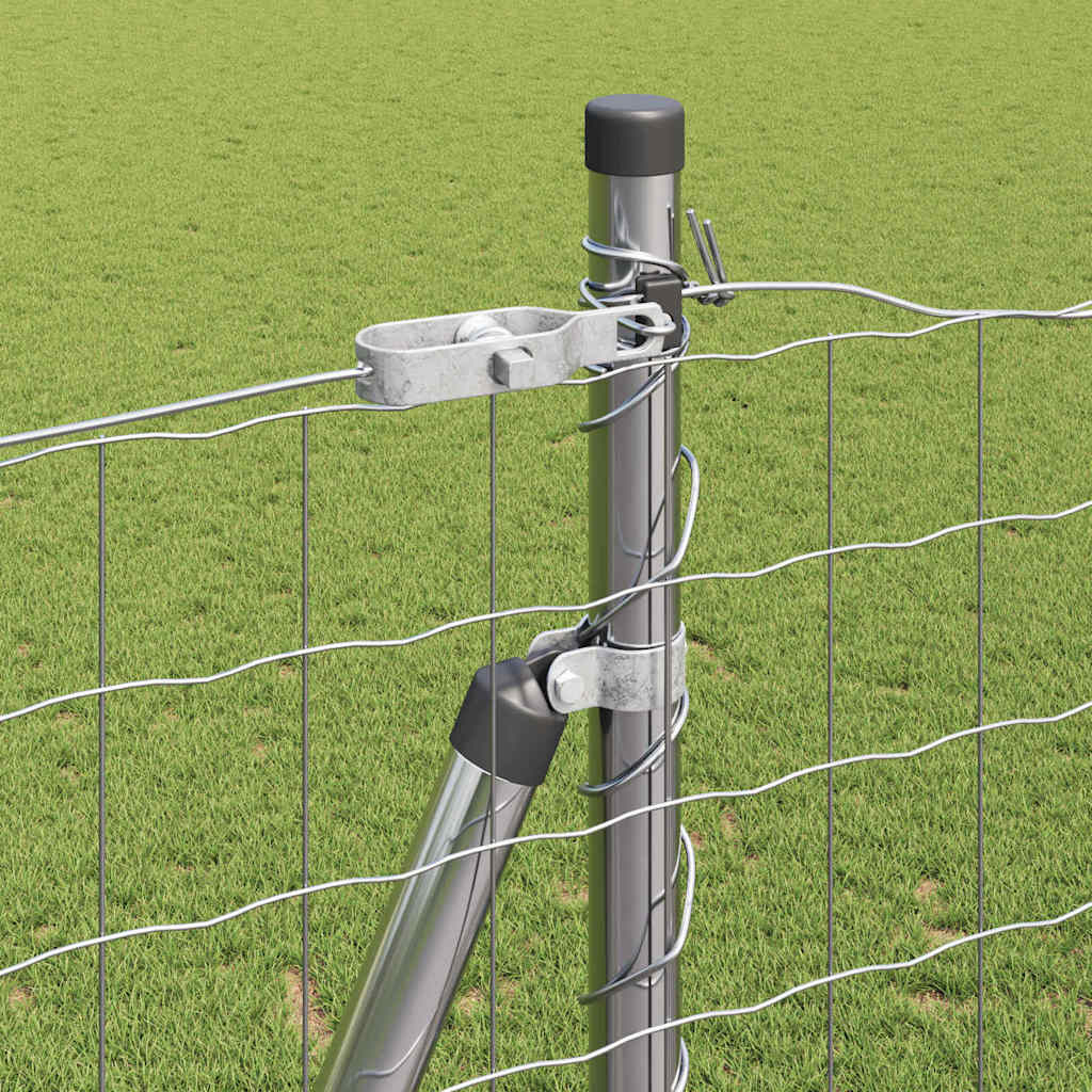 Fence with Posts Silver 1.4 x 10 m Steel