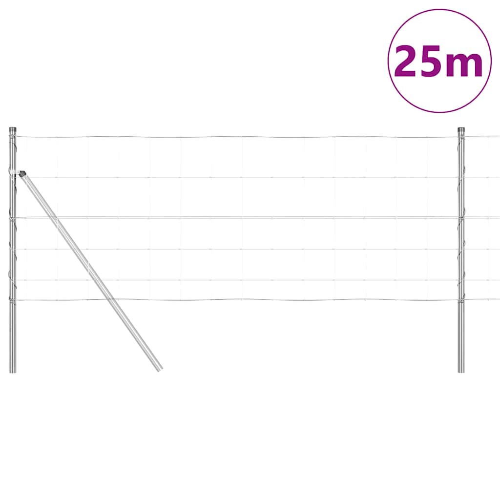 Field Fence Silver 25 x 0.8 m Galvanised steel