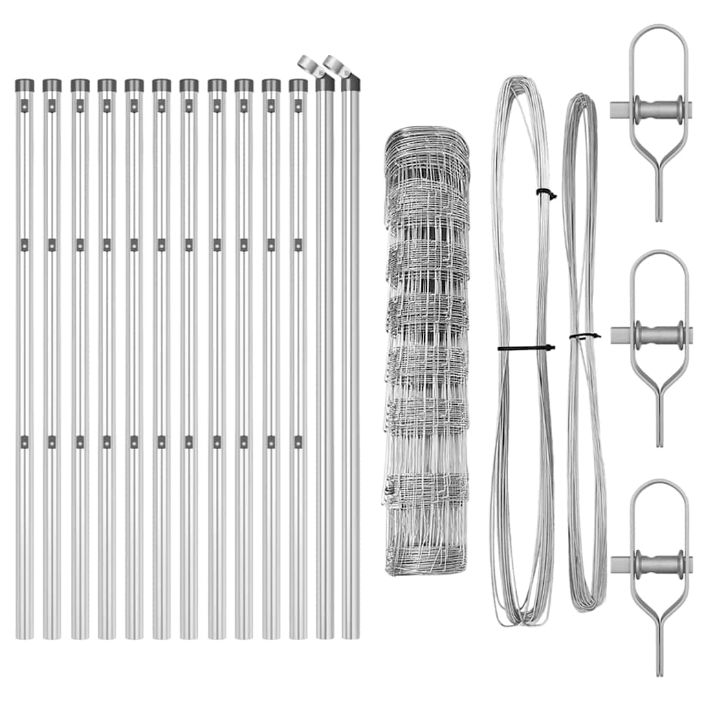 Field Fence Silver 25 x 0.8 m Galvanised steel