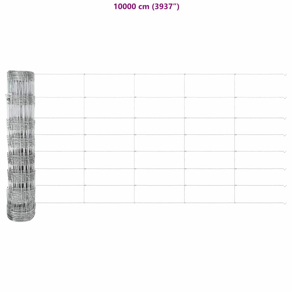 Field Fence Silver 25 x 0.8 m Galvanised steel