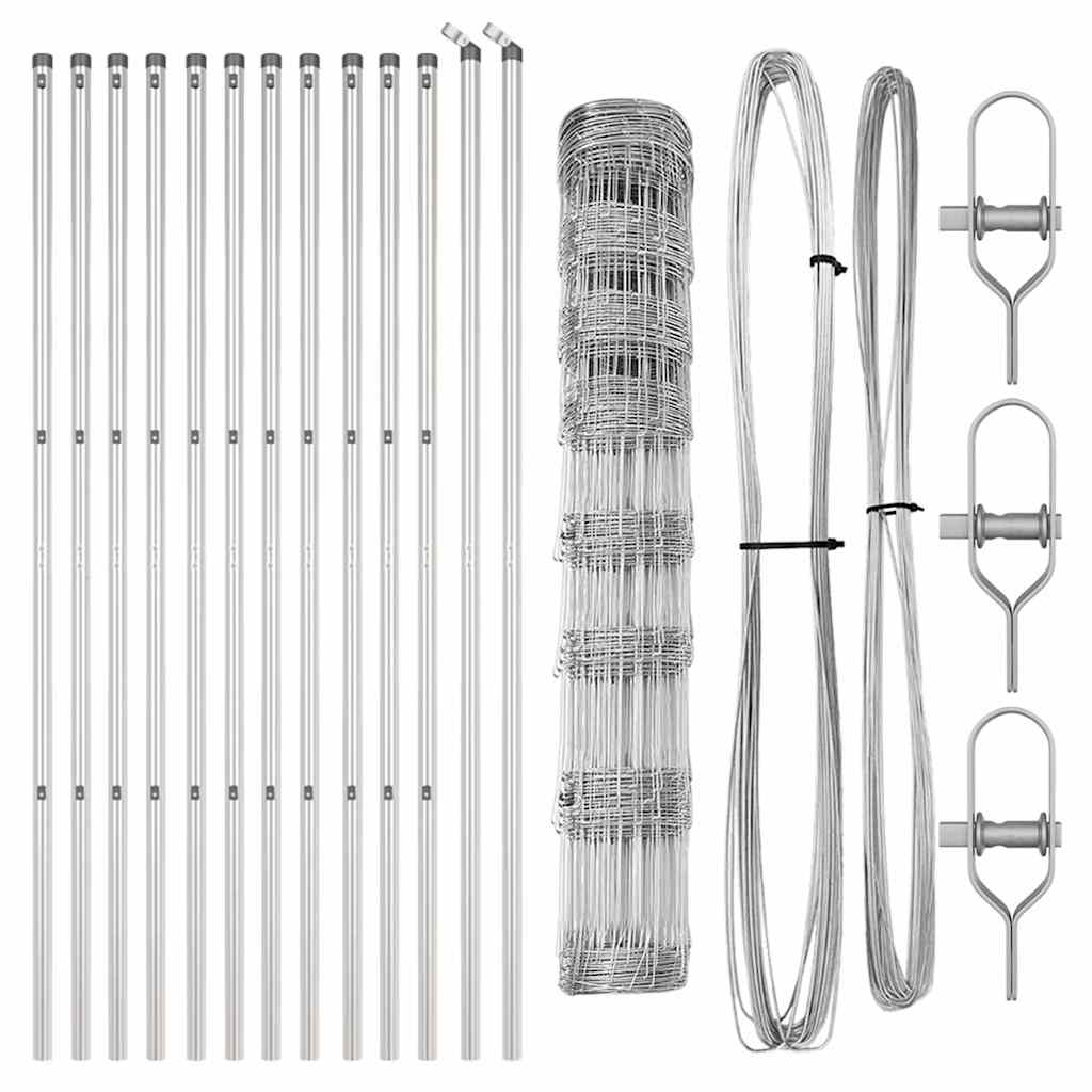 Field Fence Silver 25 x 1 m Galvanised steel