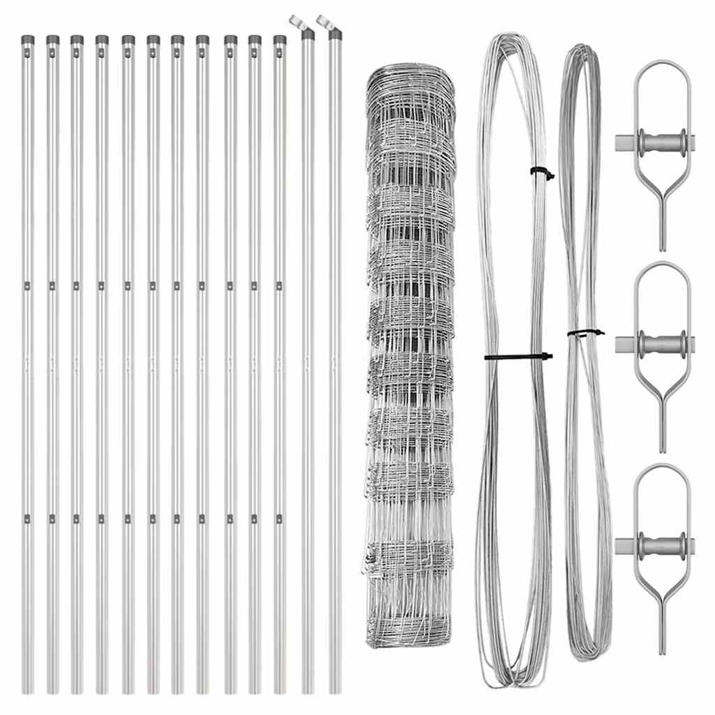 Field Fence Silver 25 x 1 m Galvanised steel