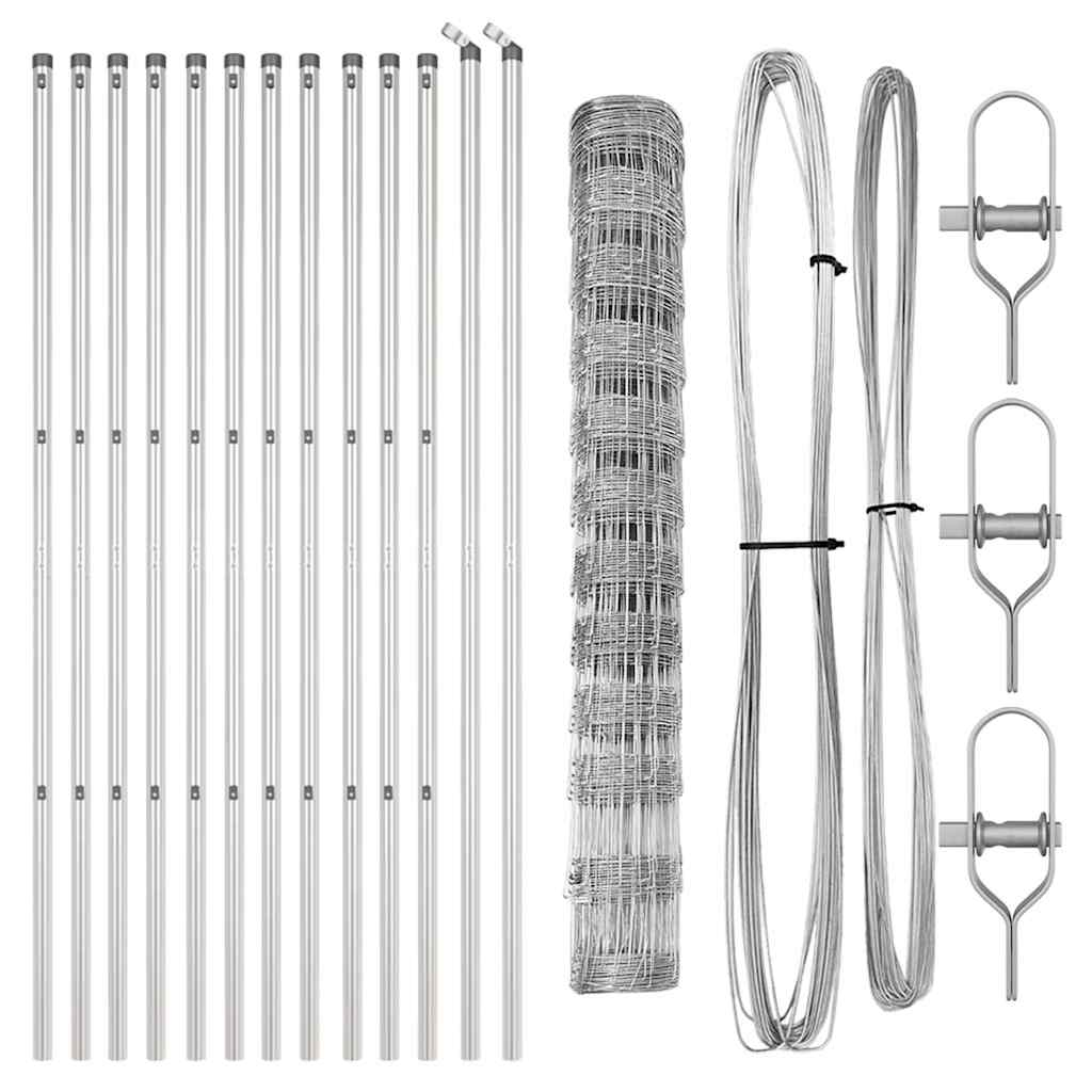 Field Fence Silver 25 x 1.2 m Galvanised steel