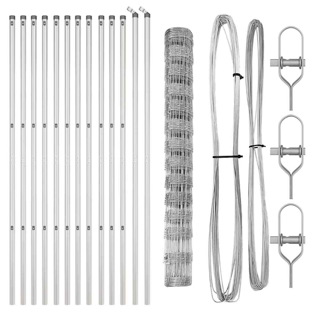 Field Fence Silver 25 x 1.4 m Galvanised steel