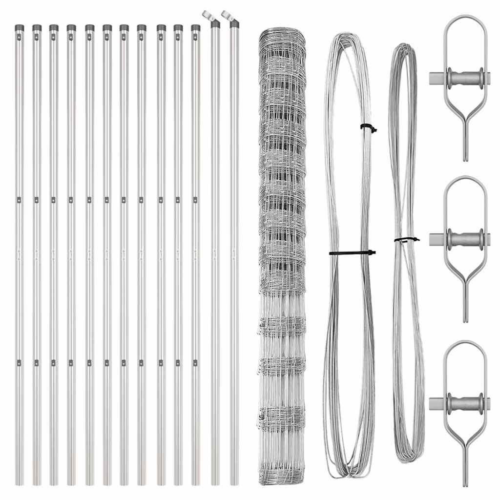 Field Fence Silver 25 x 1.5 m Galvanised steel