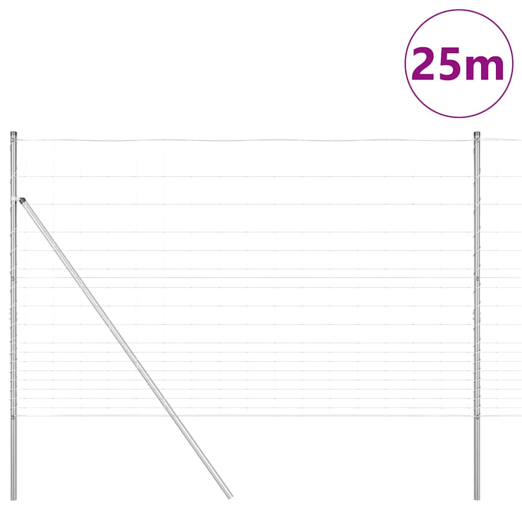 Field Fence Silver 25 x 1.5 m Galvanised steel
