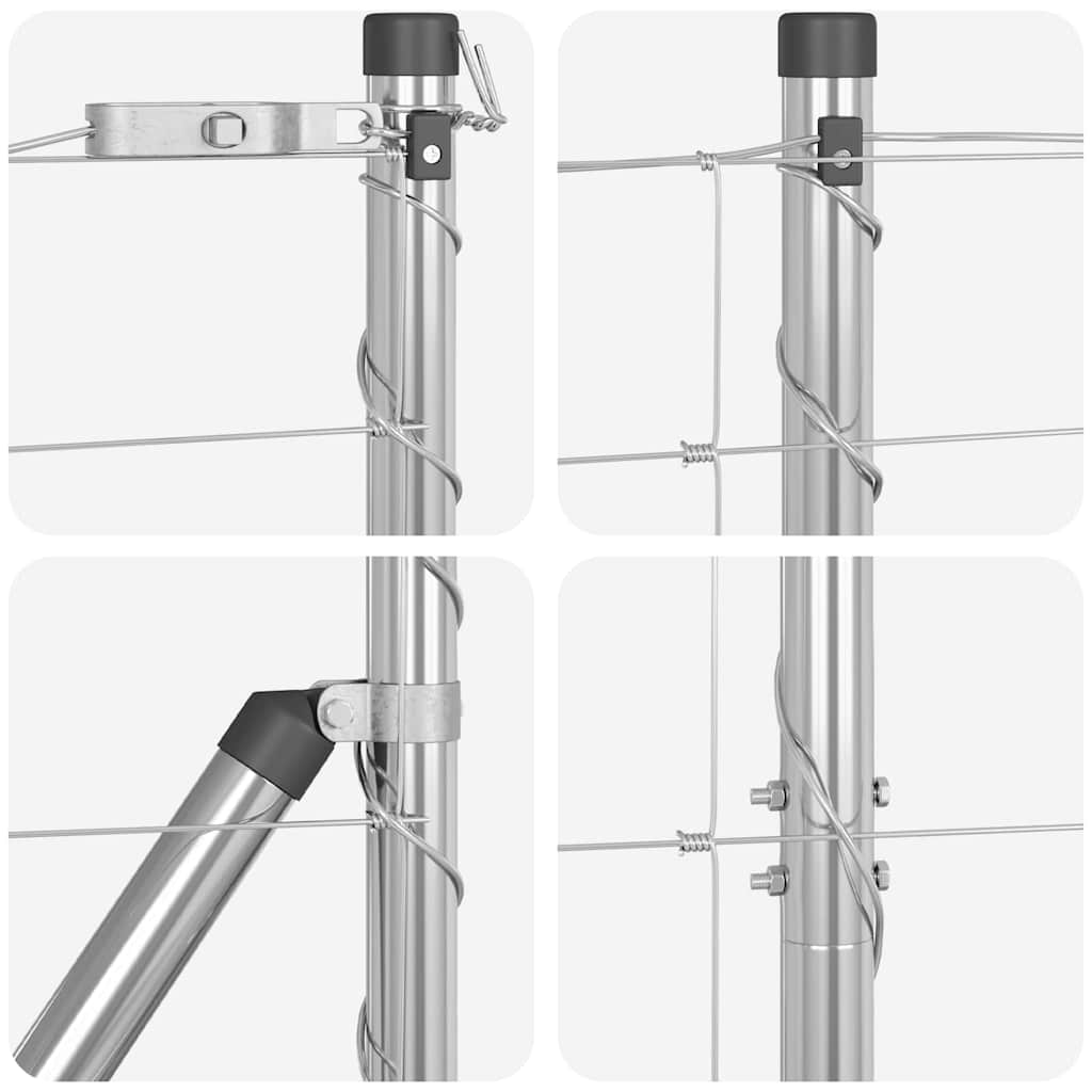 Field Fence Silver 25 x 1.6 m Galvanised steel