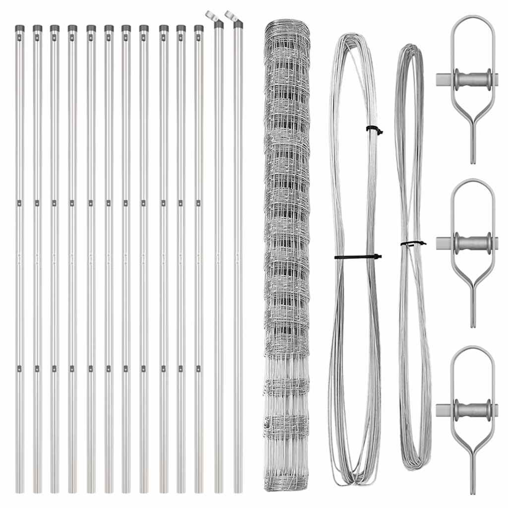 Field Fence Silver 25 x 1.6 m Galvanised steel