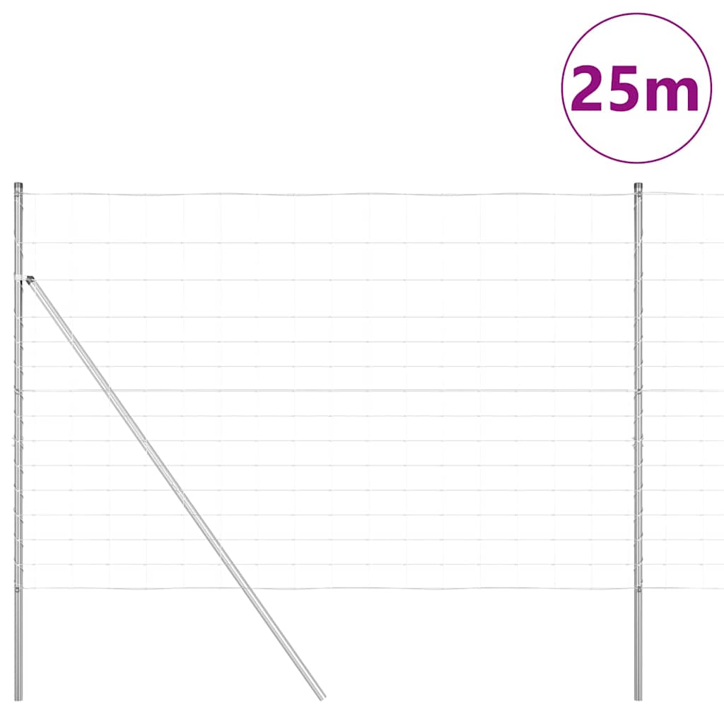 Field Fence Silver 25 x 1.6 m Galvanised steel