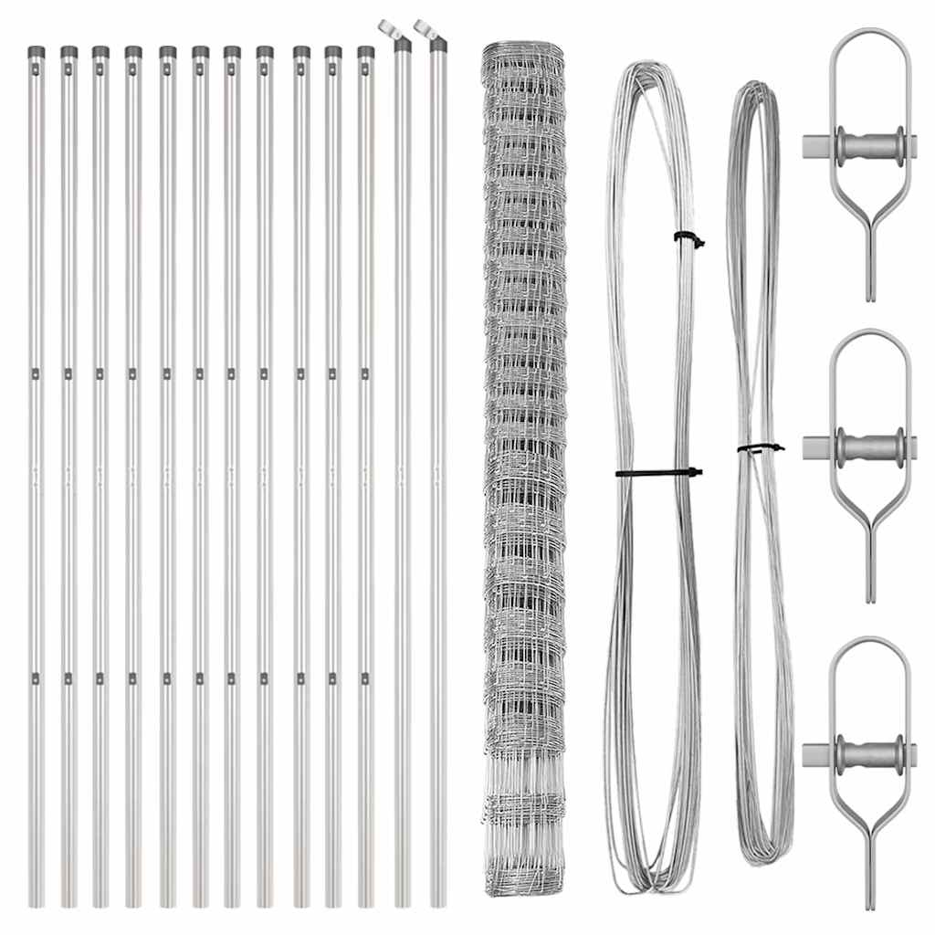 Field Fence Silver 25 x 1.6 m Galvanised steel