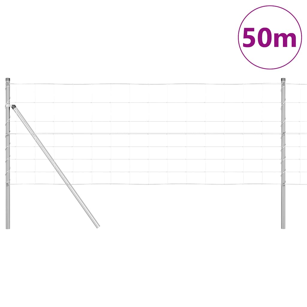 Field Fence Silver 50 x 0.8 m Galvanised steel