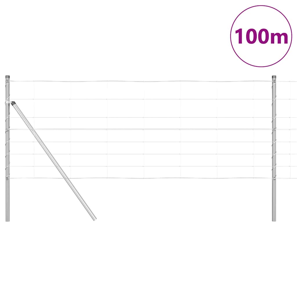 Field Fence Silver 100 x 0.8 m Galvanised steel
