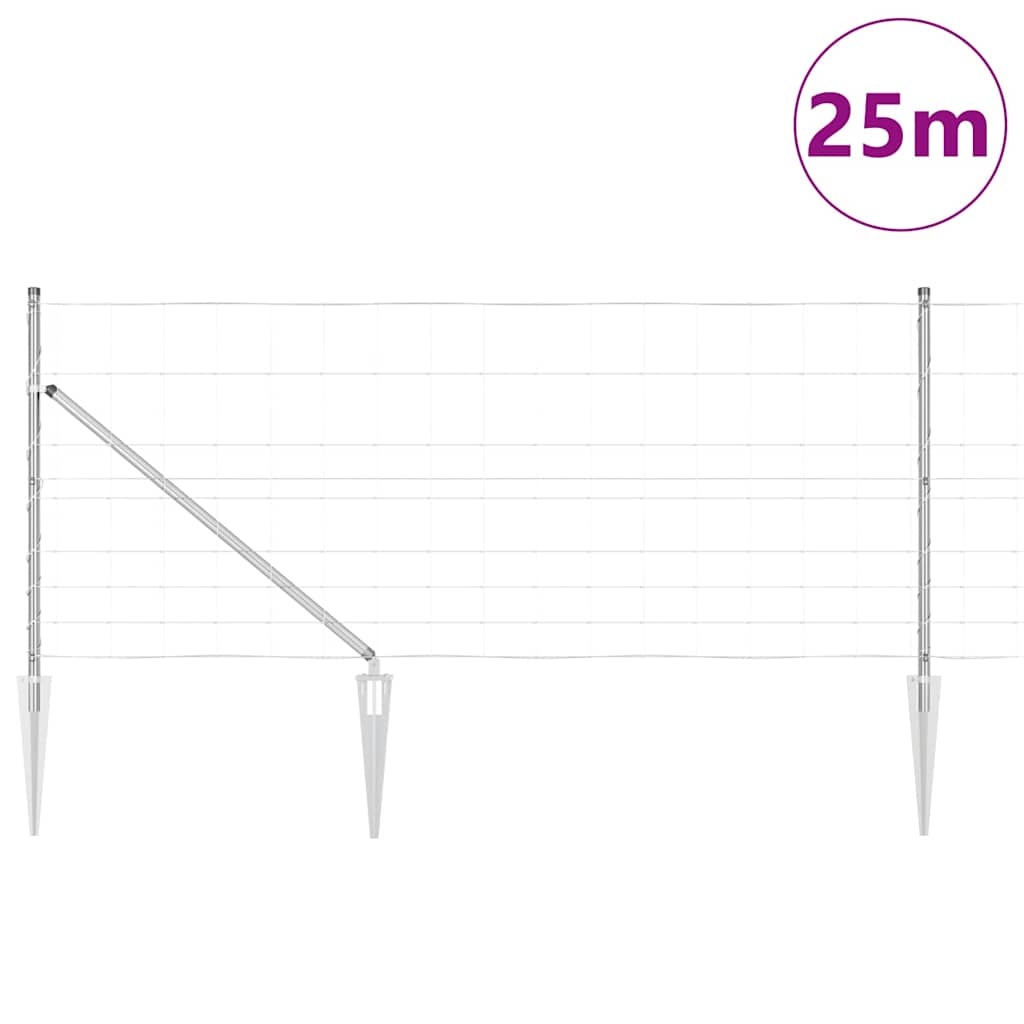 Field Fence Silver 25 x 1 m Galvanised steel