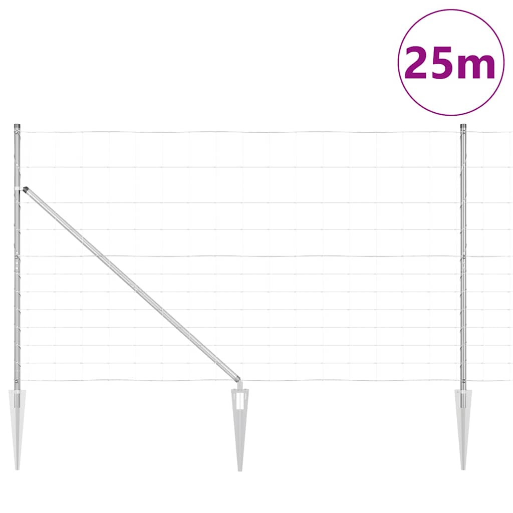 Field Fence Silver 25 x 1.4 m Galvanised steel
