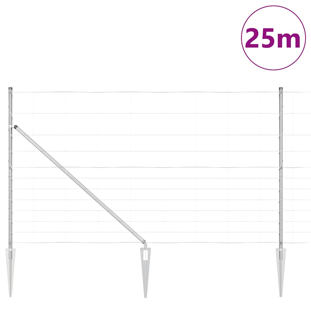 Field Fence Silver 25 x 1.4 m Galvanised steel
