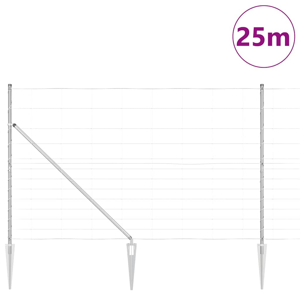 Field Fence Silver 25 x 1.5 m Galvanised steel