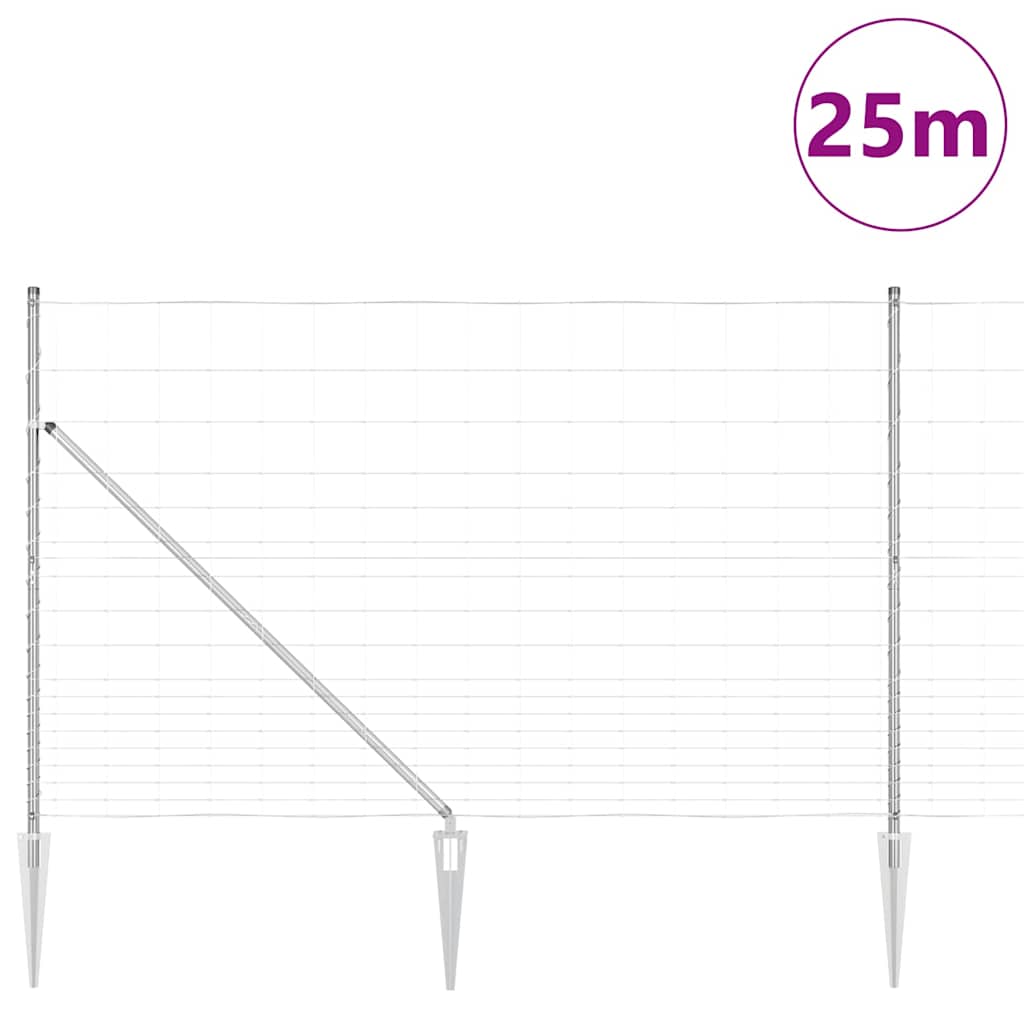 Field Fence Silver 25 x 1.5 m Galvanised steel