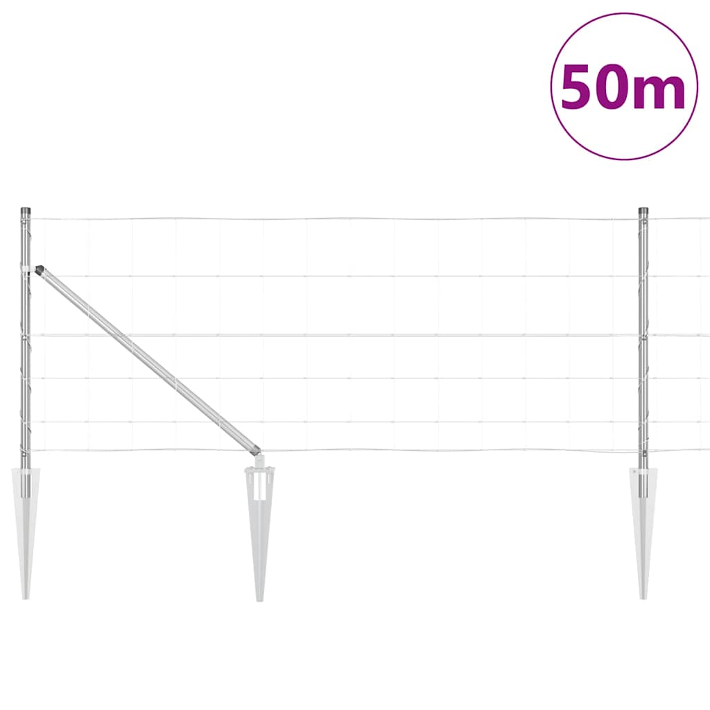 Field Fence Silver 50 x 0.8 m Galvanised steel