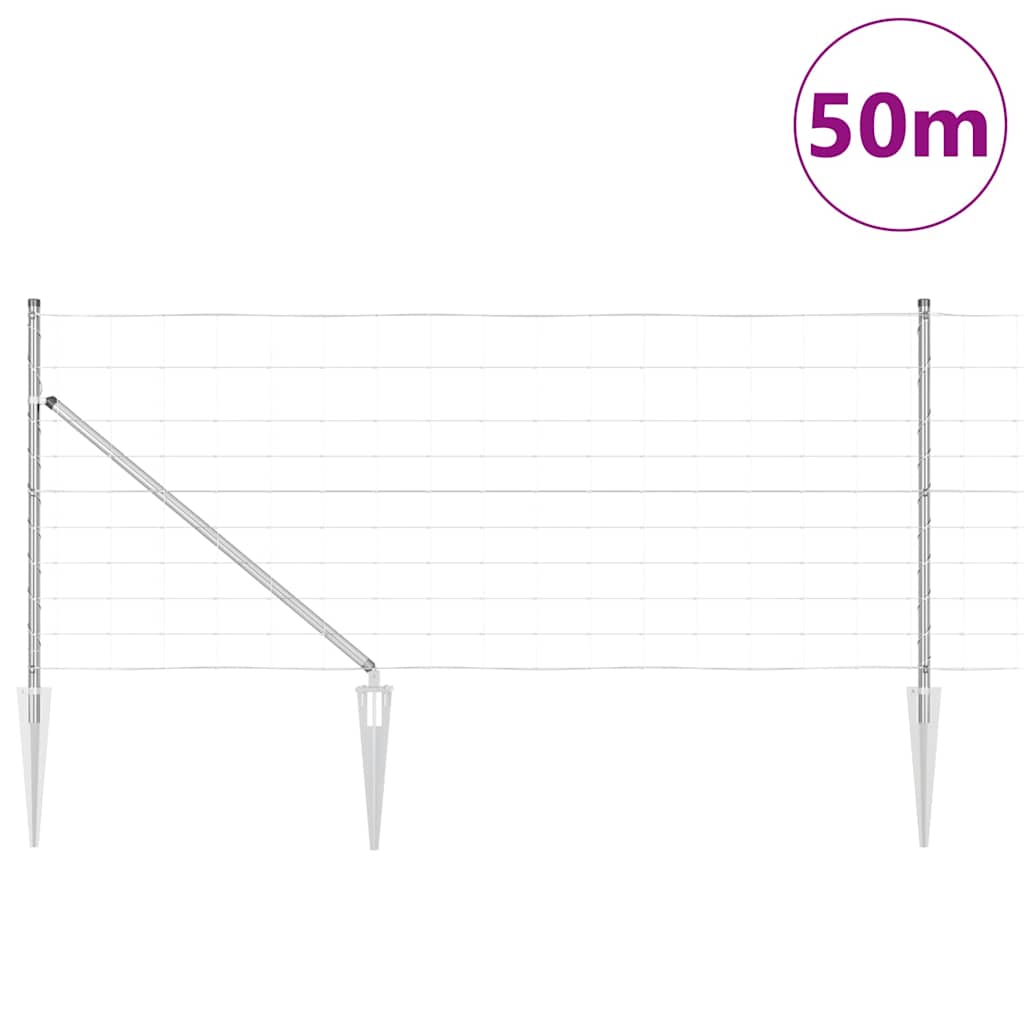 Field Fence Silver 50 x 1 m Galvanised steel