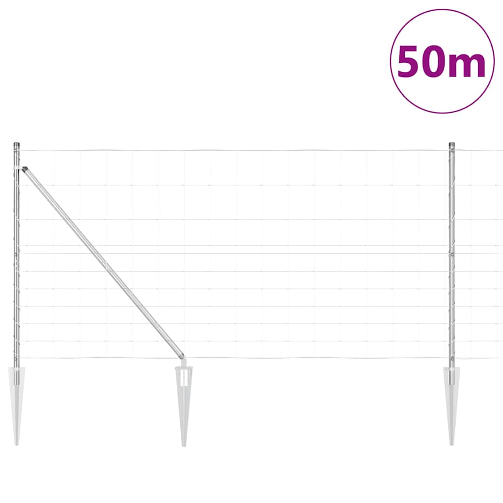 Field Fence Silver 50 x 1.2 m Galvanised steel