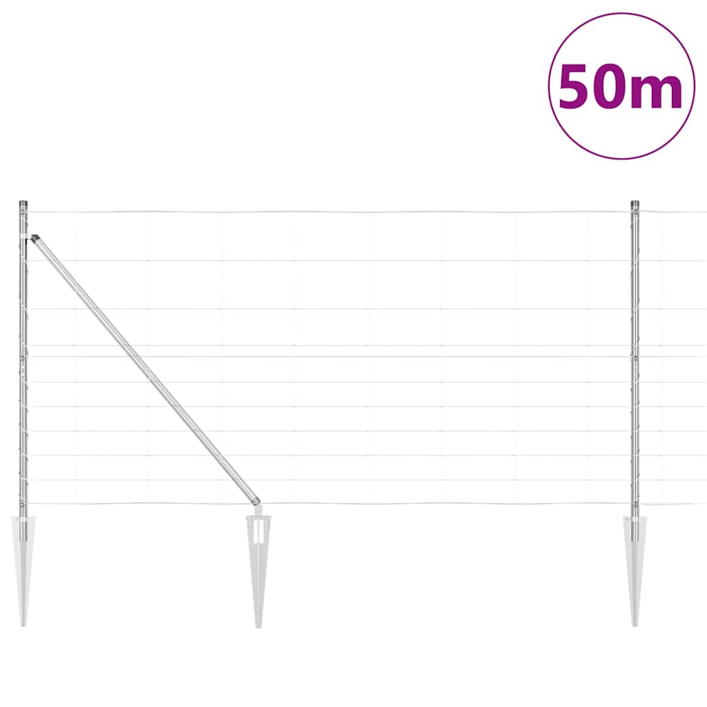 Field Fence Silver 50 x 1.2 m Galvanised steel